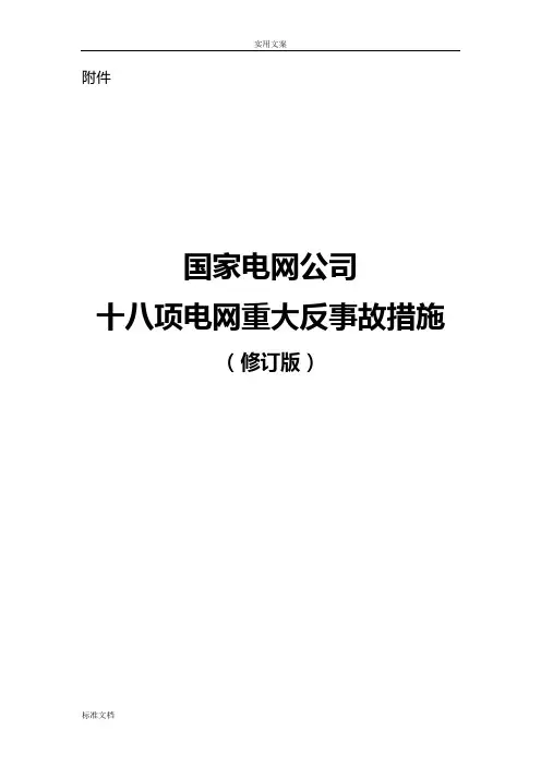 新版-国家电网公司管理系统十八项电网重大反事故要求措施(保护处修订版第四稿子)
