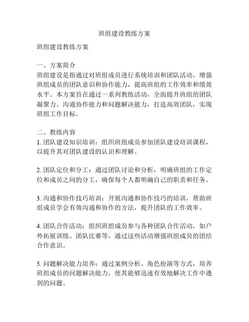 班组建设教练方案
