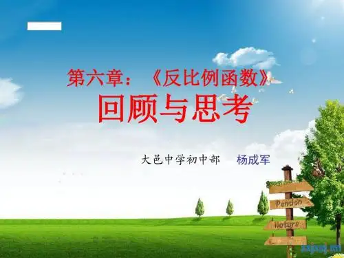 数学北师大版九年级上册反比例函数的回顾与思考