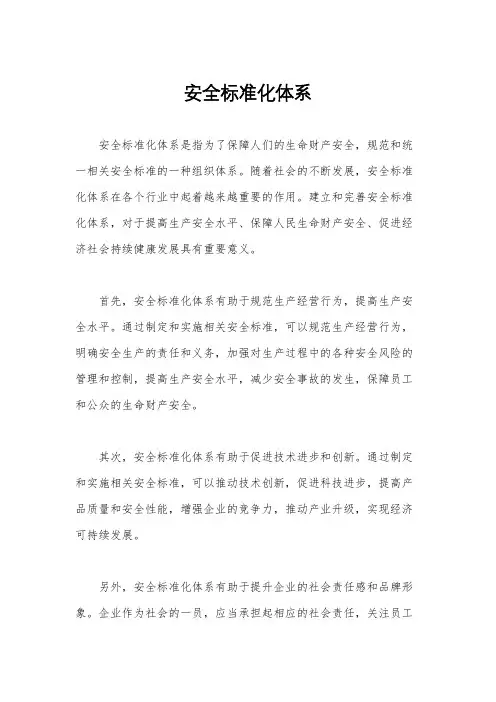 安全标准化体系