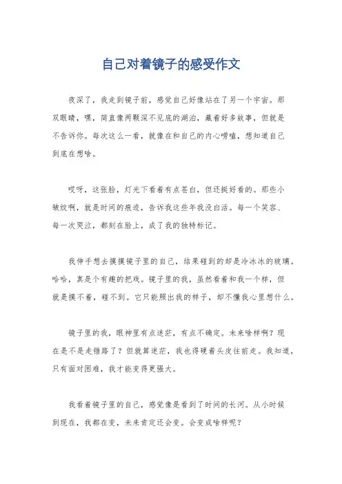 自己对着镜子的感受作文