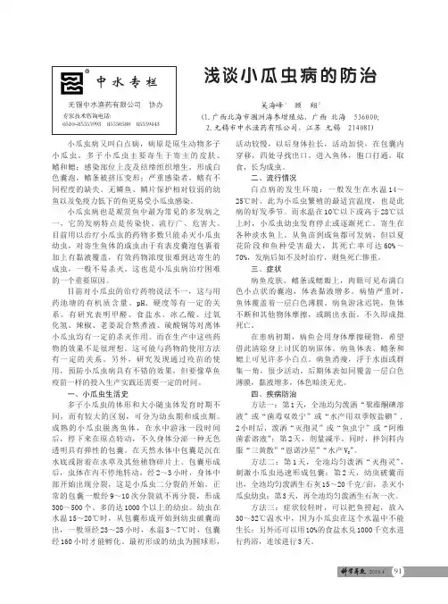 浅谈小瓜虫病的防治