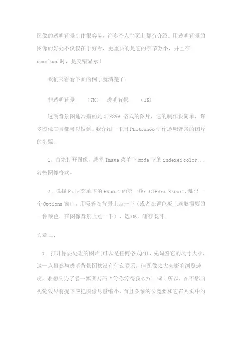 图像的透明背景制作很容易