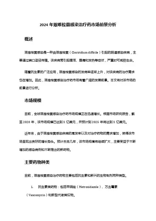 2024年艰难梭菌感染治疗药市场前景分析