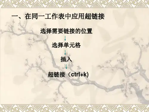 EXCEL超链接讲解