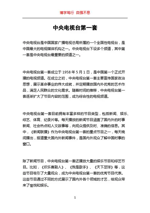 中央电视台第一套