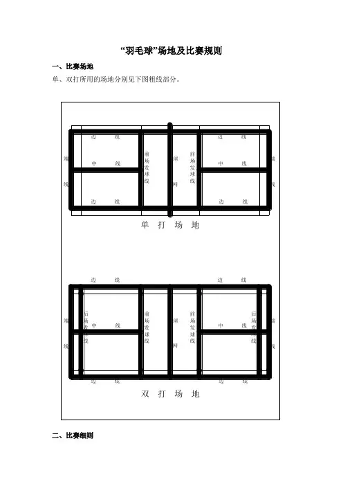 羽毛球场地及比赛规则