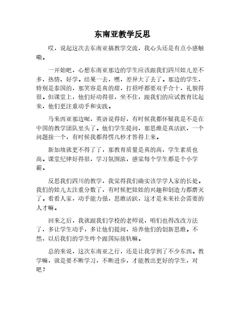 东南亚教学反思