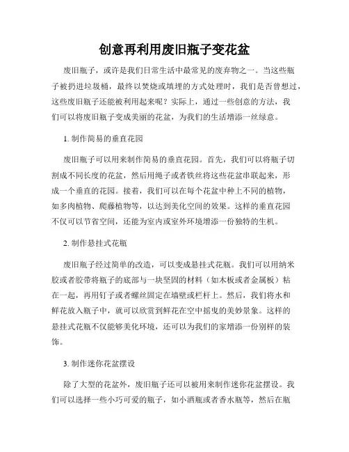 创意再利用废旧瓶子变花盆