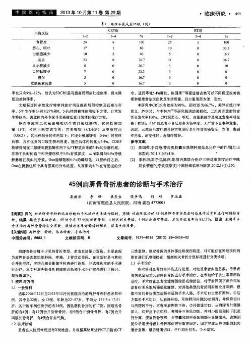 45例肩胛骨骨折患者的诊断与手术治疗