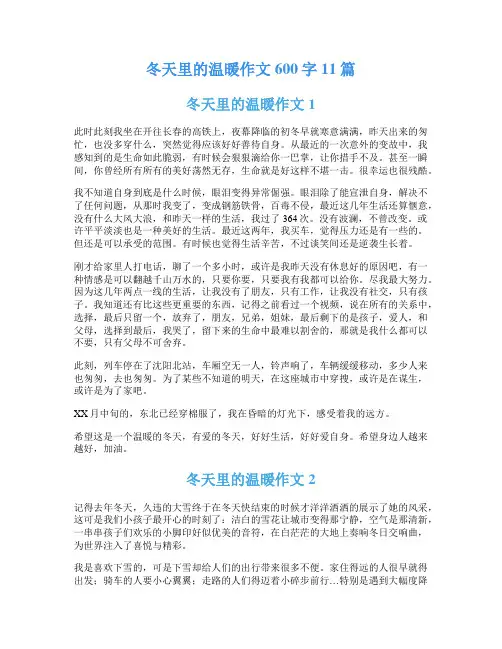 冬天里的温暖作文600字11篇
