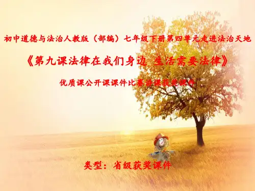 初中道德与法治人教版(部编)七年级下册第四单元走进法治天地《第九课法律在我们身边--生活需要法律》N022
