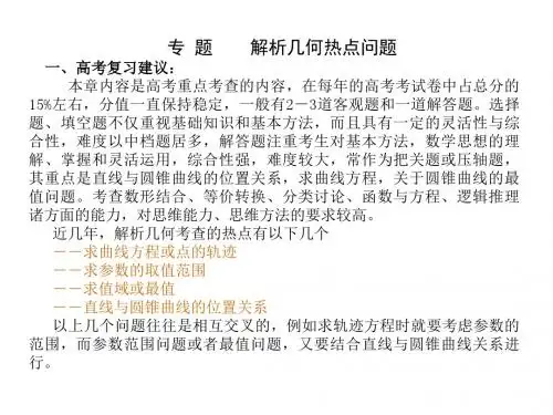 高考数学解析几何热点问题