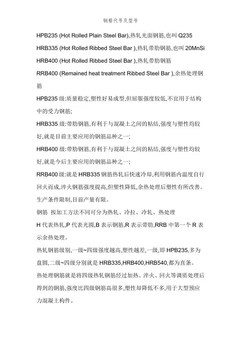 钢筋代号及型号