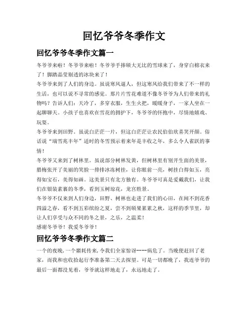 回忆爷爷冬季作文