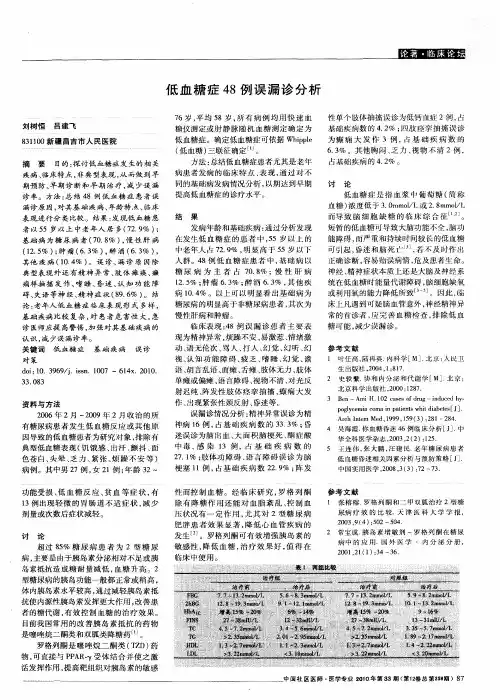 低血糖症48例误漏诊分析