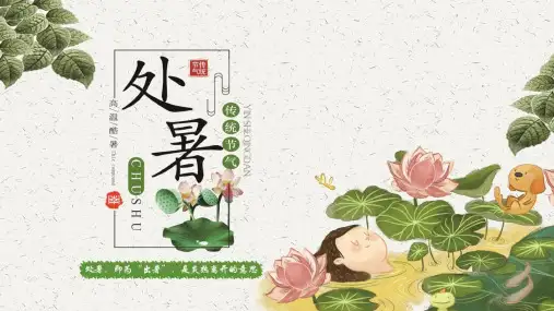 处暑-中小学生二十四节气ppt模板24节气传统节日主题班会课件有内容ppt(12)