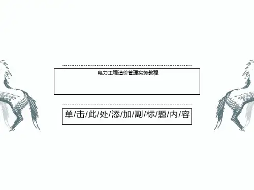 电力工程造价管理实务教程