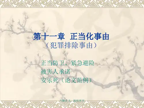 方鹏刑法总论讲义110102第十一章第一节第二节正当化事由之一正当防卫紧急避险-精品