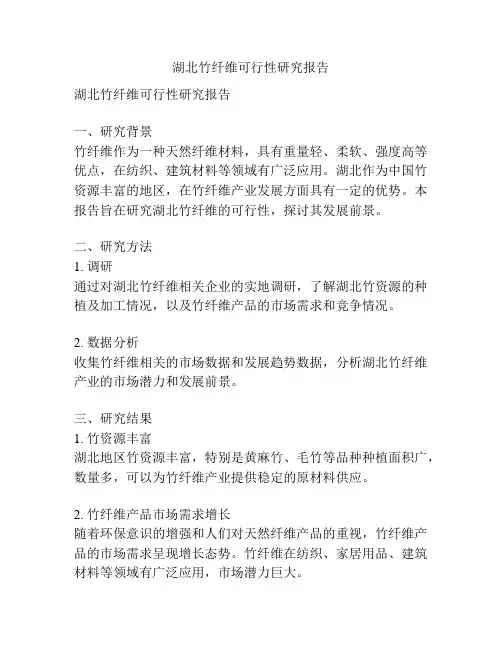 湖北竹纤维可行性研究报告