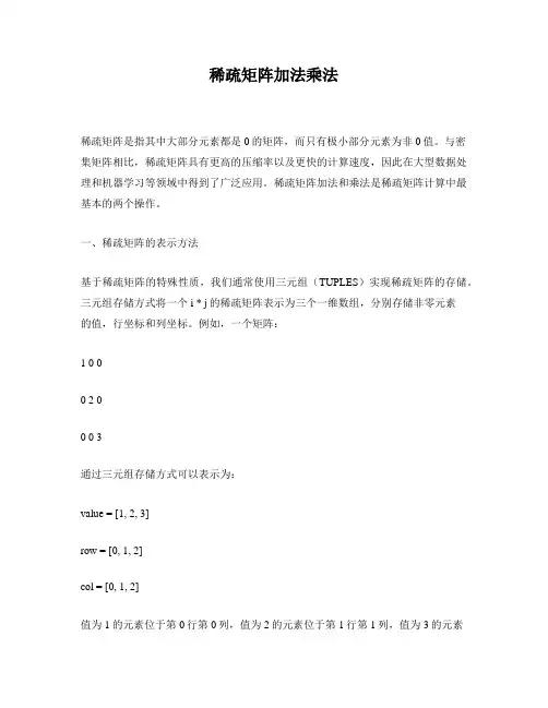 稀疏矩阵加法乘法