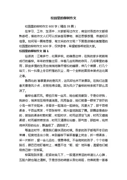 校园里的柳树作文