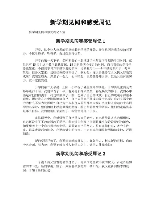 新学期见闻和感受周记