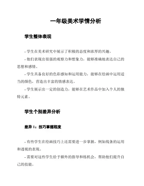 一年级美术学情分析