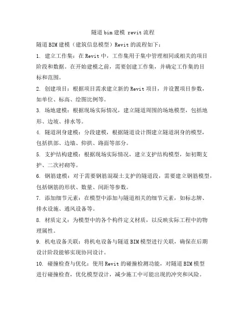 隧道bim建模 revit流程