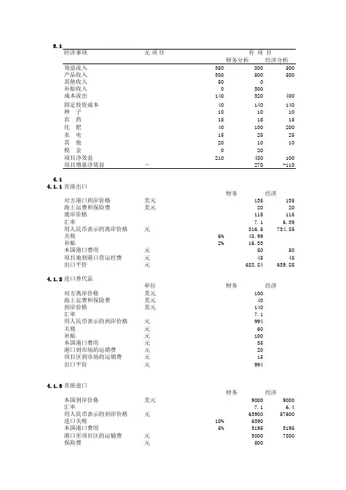 项目投资评估习题答案