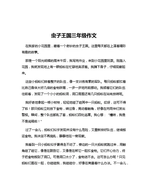 虫子王国三年级作文