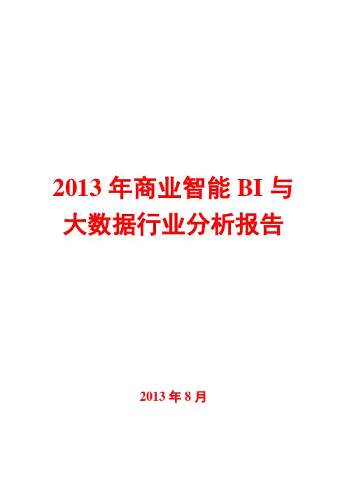 2013年商业智能BI与大数据行业分析报告