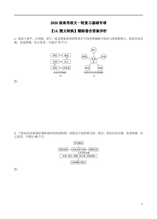2020届高考语文一轮复习【14.图文转换】精练卷含答案解析