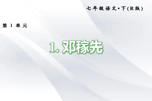 2020年部编版七年级语文下册 1.邓稼先 习题课件