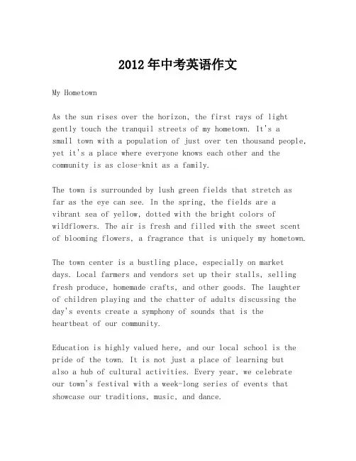 2012年中考英语作文