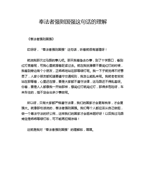 奉法者强则国强这句话的理解