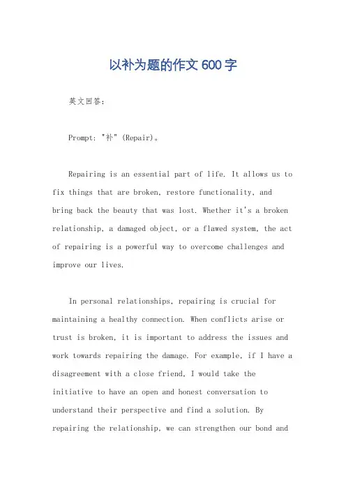 以补为题的作文600字