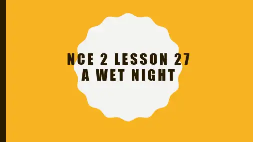 新概念第二册-Lesson 27 A wet night