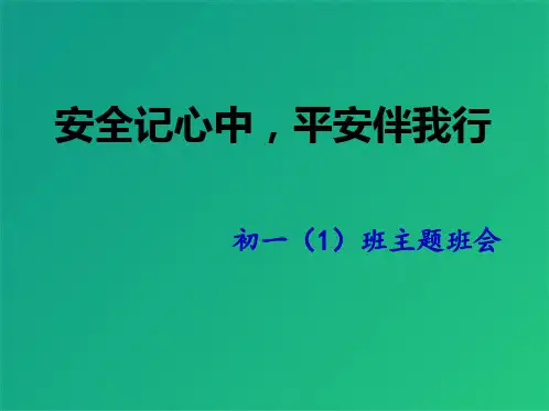 安全记心中,平安伴我行(共7张PPT)