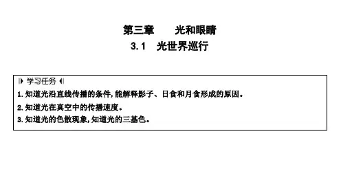 3.1 光世界巡行+++课件+++--2023-2024学年初中物理沪粤版八年级上册