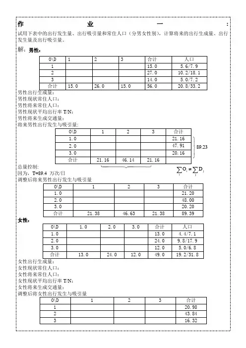 交通规划课后习题答案