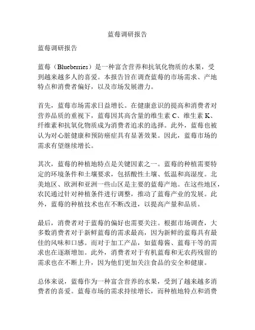 蓝莓调研报告