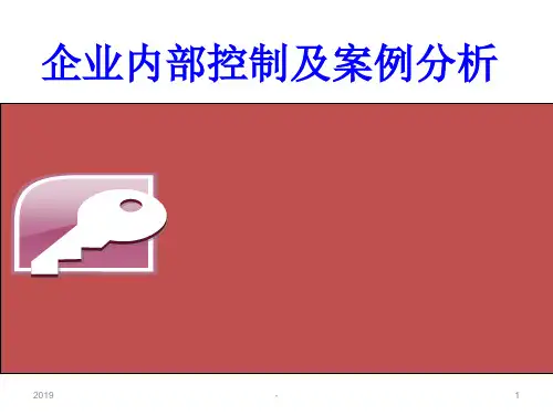 企业内部控制及案例分析ppt课件
