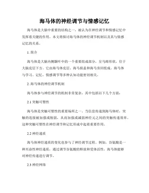 海马体的神经调节与情感记忆