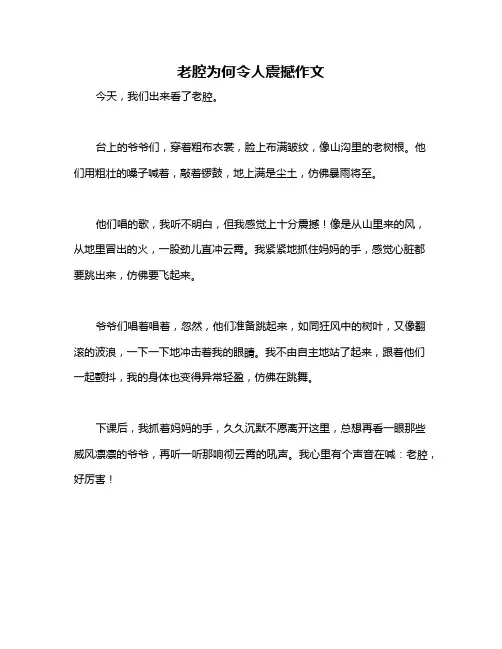 老腔为何令人震撼作文