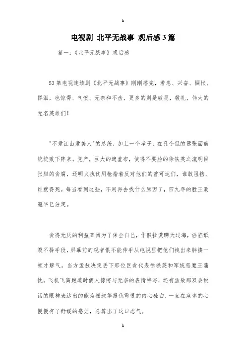电视剧北平无战事观后感篇