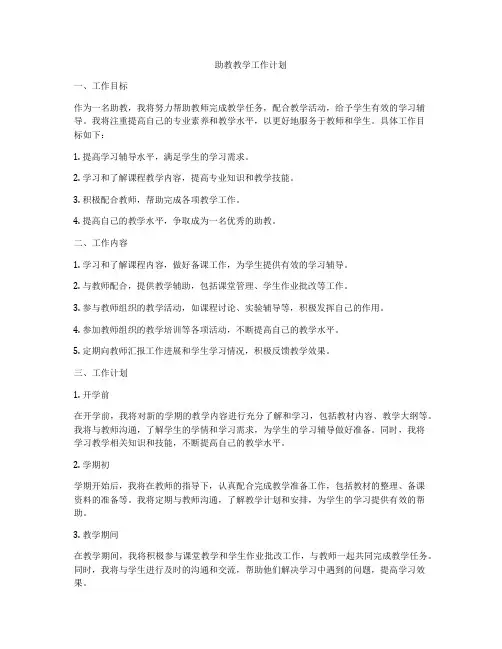 助教教学工作计划