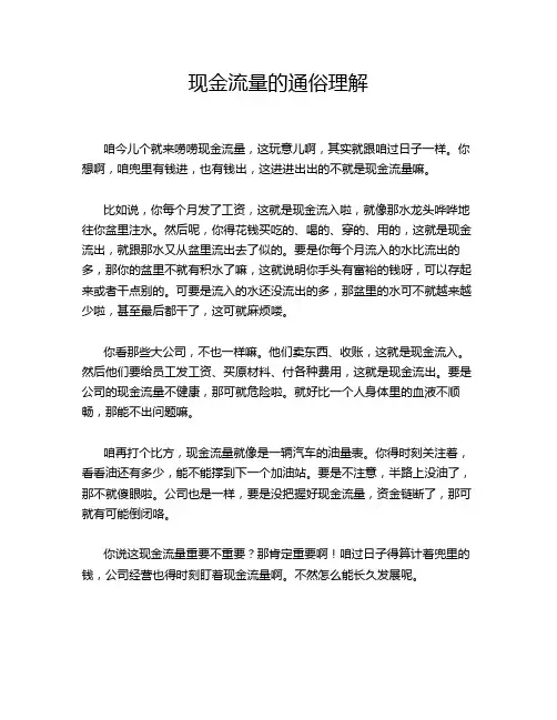 现金流量的通俗理解