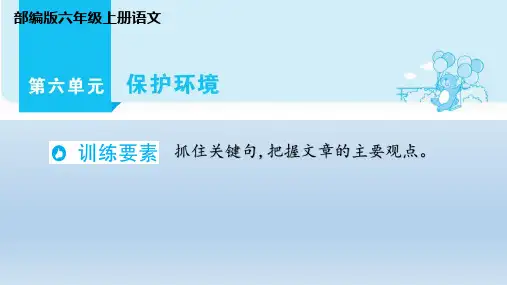 部编版六年级上册语文第六单元  保护环境(同步阅读)
