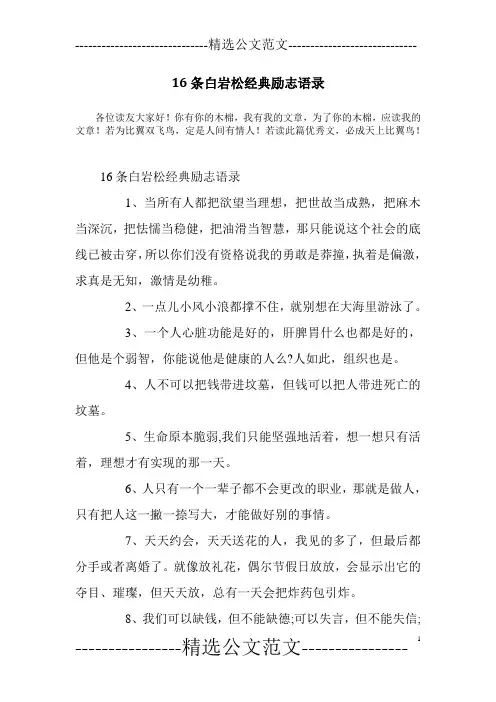 16条白岩松经典励志语录